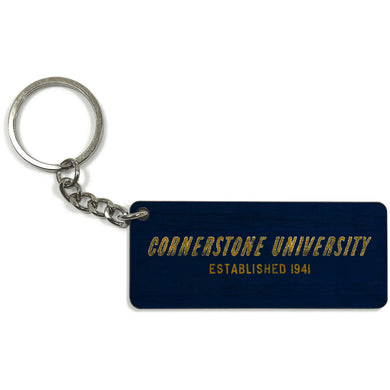 Small Rectangle Key Chain, Navy