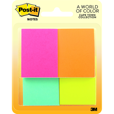 Post-it Sticky Notes 4 colors 1.5x2inc