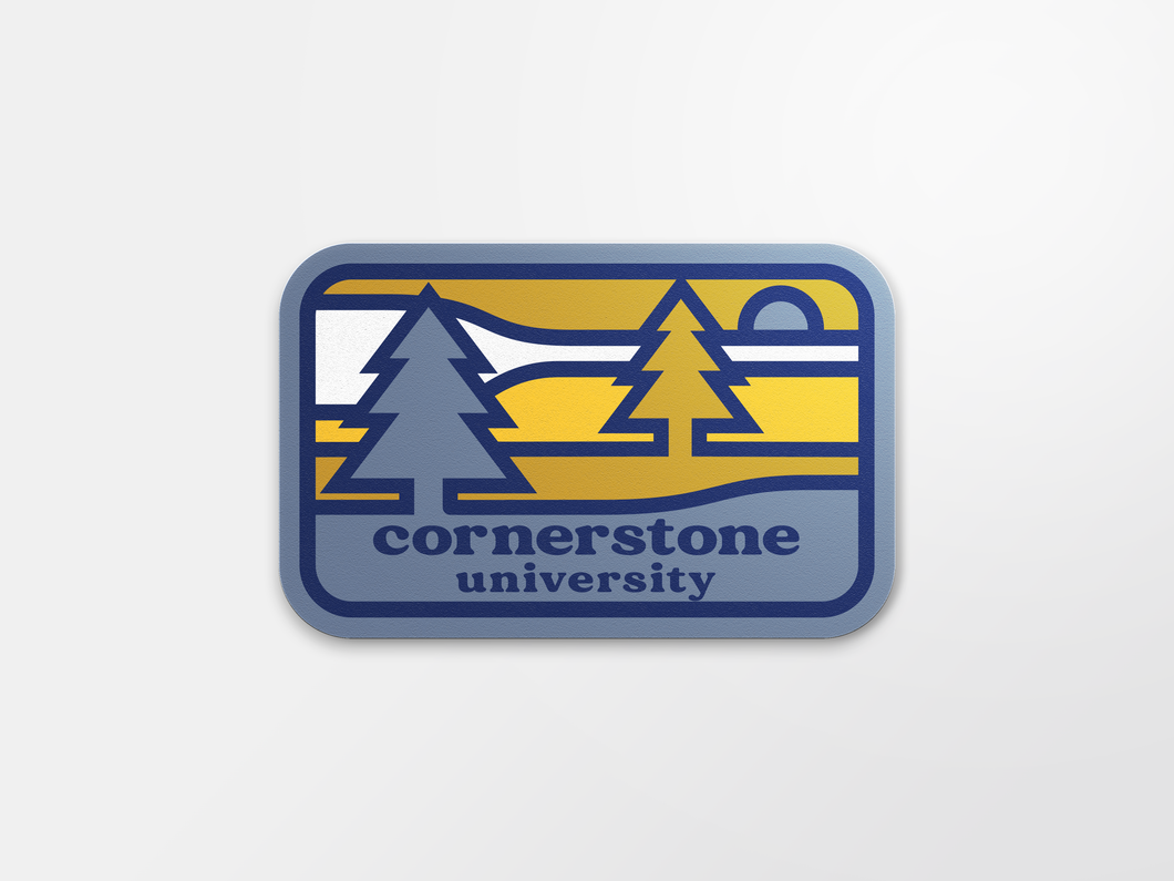 4 inch Weather Resistant Sticker, Trees, Blue Jean