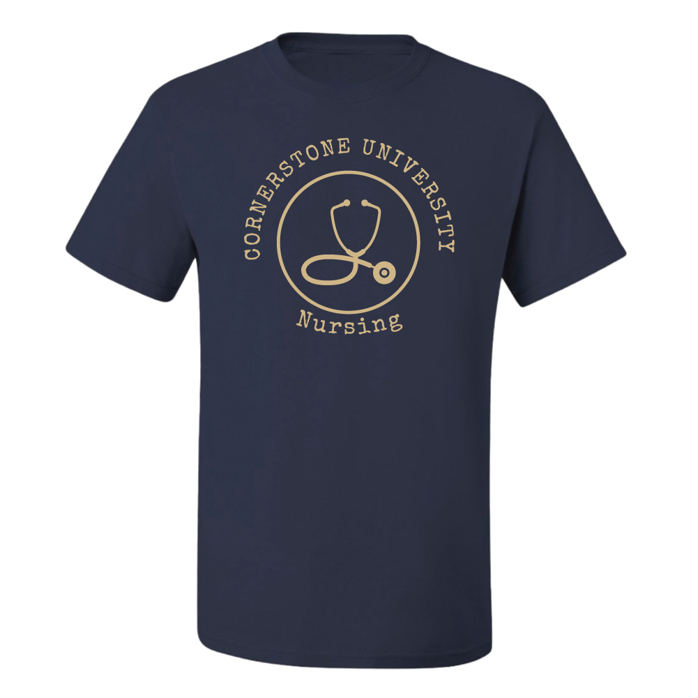 Nursing Tee Stethoscope | Navy