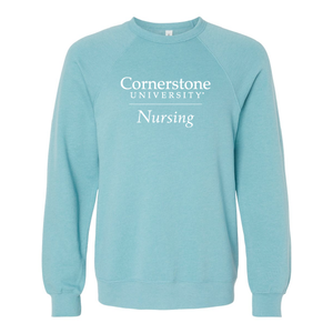 Bella & Canvas Nursing Sweater, Heather Blue Lagoon