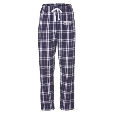 Haley Flannel Pant, Navy Silver Plaid